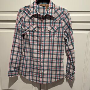 NWOT Wrangler Plaid Snap-Up Shirt
